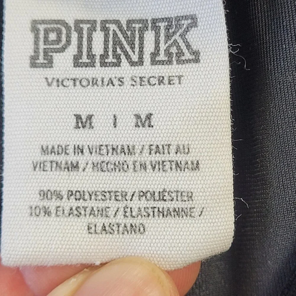 ✅ Pink Victoria’s Secret black velvet leggings size M - Picture 8 of 9